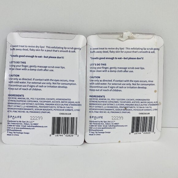 SpaLife Jelly Bean Scented Lip Scrub - Exfoliating & Moisturizing 0.53oz (2-Pk) - Picture 2 of 4